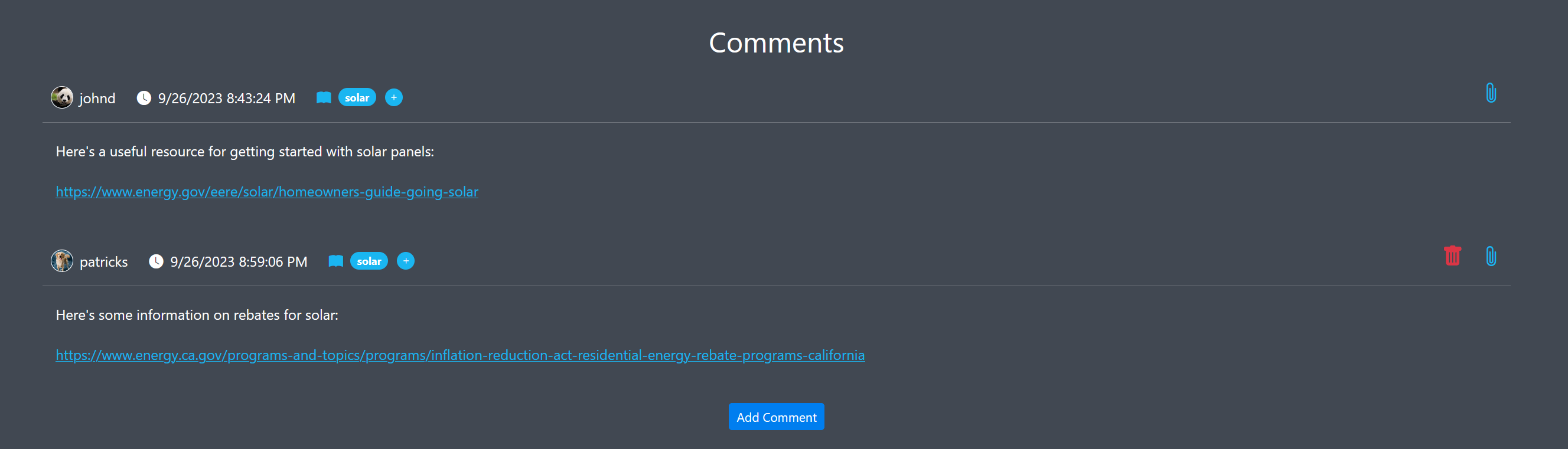 Image of comments with KB tags