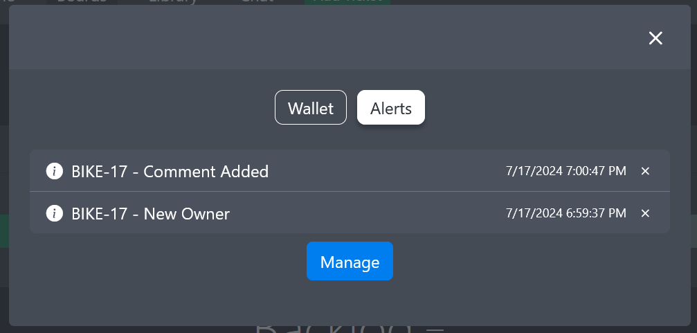 Image of notifications in the navigation bar