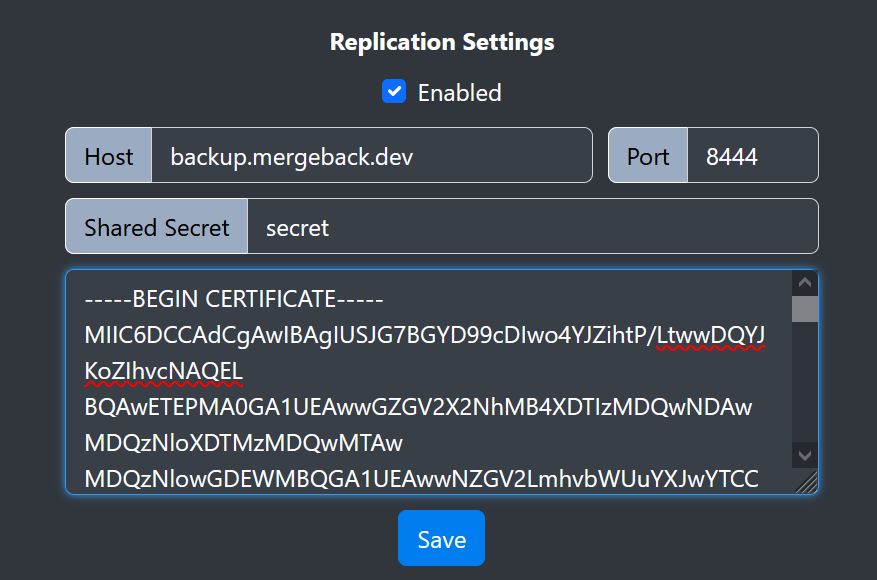 Image of configuring replication on the client side